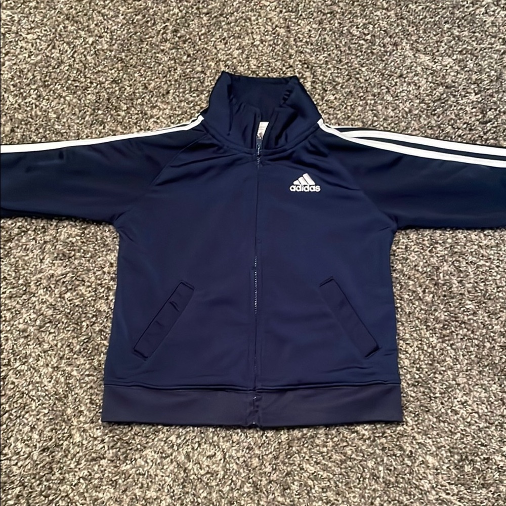 Vintage 2000s Adidas Kids Navy Blue Track Jacket Size 24M